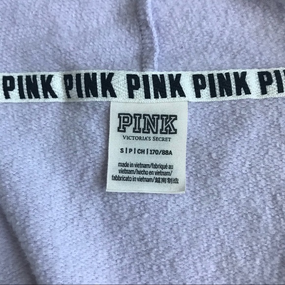 Pink VictoriaSecret lavender & grey varsity hoodie - Picture 3 of 4